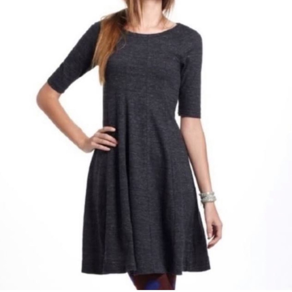 Ganni Dark Gray Winter Jersey Cotton Dress
